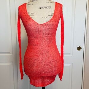 Women's Moda International Coral Long Sleeve